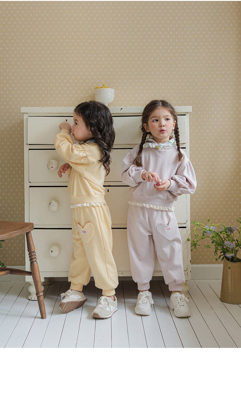 ロングパンツ・スウェットパンツ ハートポケットスウェットパンツ リブウエスト裾リブパンツ【mh0010826】