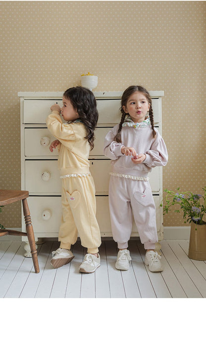 ロングパンツ・スウェットパンツ ハートポケットスウェットパンツ リブウエスト裾リブパンツ【mh0010826】