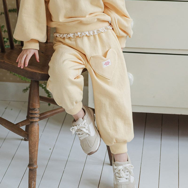 ロングパンツ・スウェットパンツ ハートポケットスウェットパンツ リブウエスト裾リブパンツ【mh0010826】