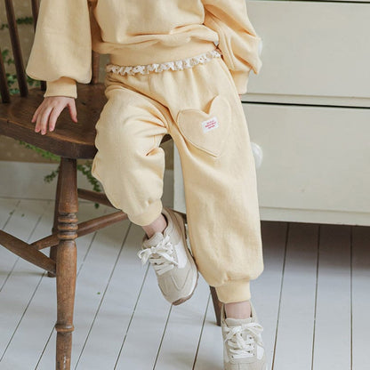 ロングパンツ・スウェットパンツ ハートポケットスウェットパンツ リブウエスト裾リブパンツ【mh0010826】