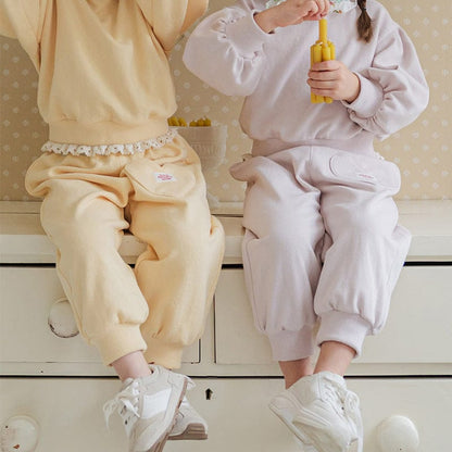 ロングパンツ・スウェットパンツ ハートポケットスウェットパンツ リブウエスト裾リブパンツ【mh0010826】