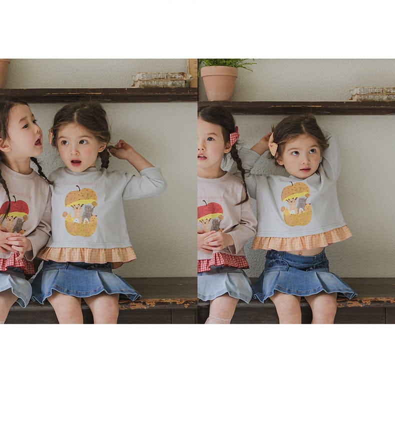 スカート プリーツフリルポケットデニムスカート イージーウエストミニスカート【mh0010828】