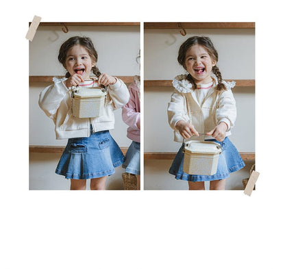 スカート プリーツフリルポケットデニムスカート イージーウエストミニスカート【mh0010828】