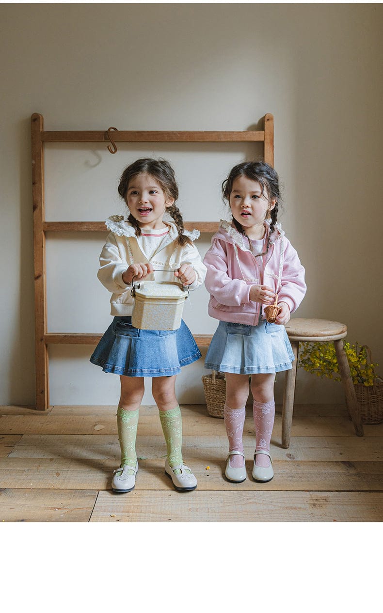 スカート プリーツフリルポケットデニムスカート イージーウエストミニスカート【mh0010828】