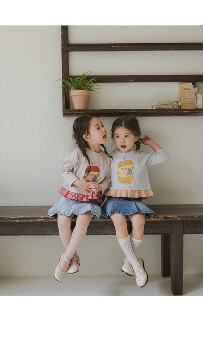 スカート プリーツフリルポケットデニムスカート イージーウエストミニスカート【mh0010828】