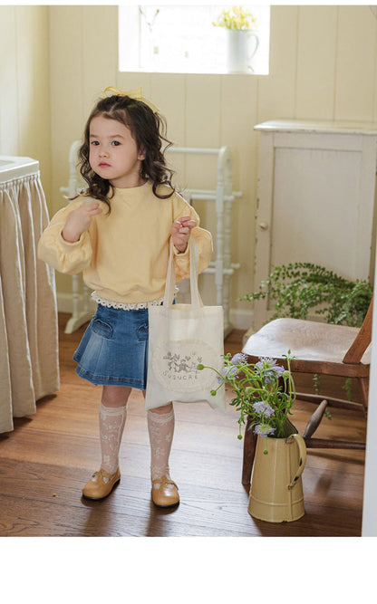 スカート プリーツフリルポケットデニムスカート イージーウエストミニスカート【mh0010828】