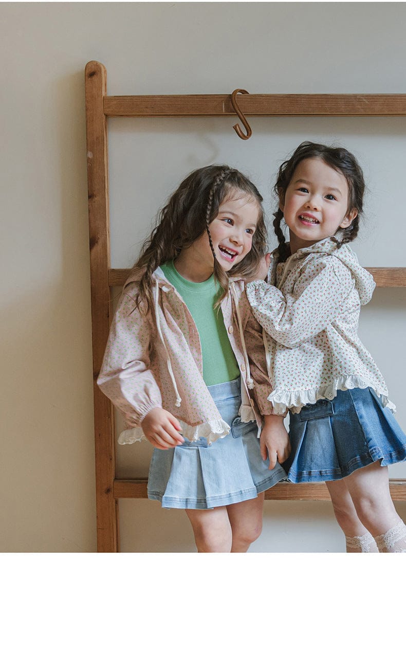 スカート プリーツフリルポケットデニムスカート イージーウエストミニスカート【mh0010828】