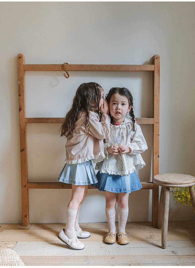 スカート プリーツフリルポケットデニムスカート イージーウエストミニスカート【mh0010828】