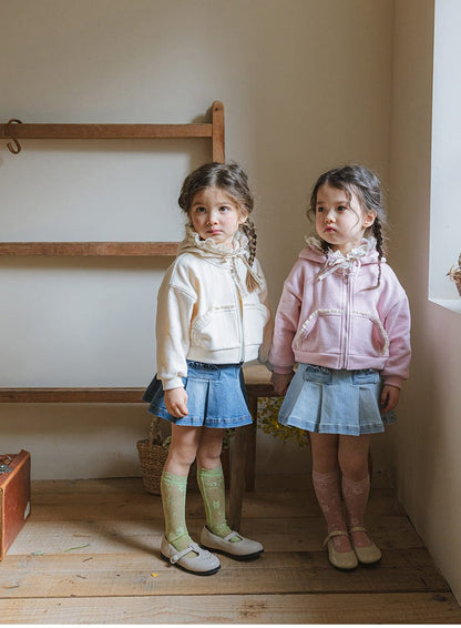 スカート プリーツフリルポケットデニムスカート イージーウエストミニスカート【mh0010828】