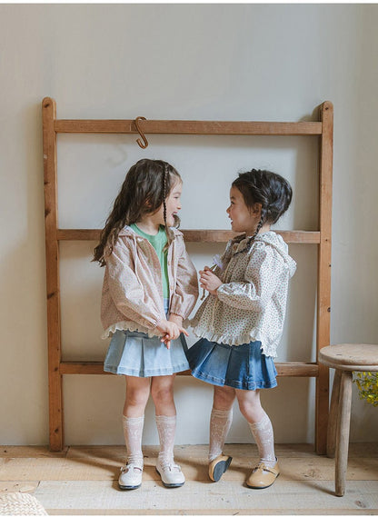 スカート プリーツフリルポケットデニムスカート イージーウエストミニスカート【mh0010828】