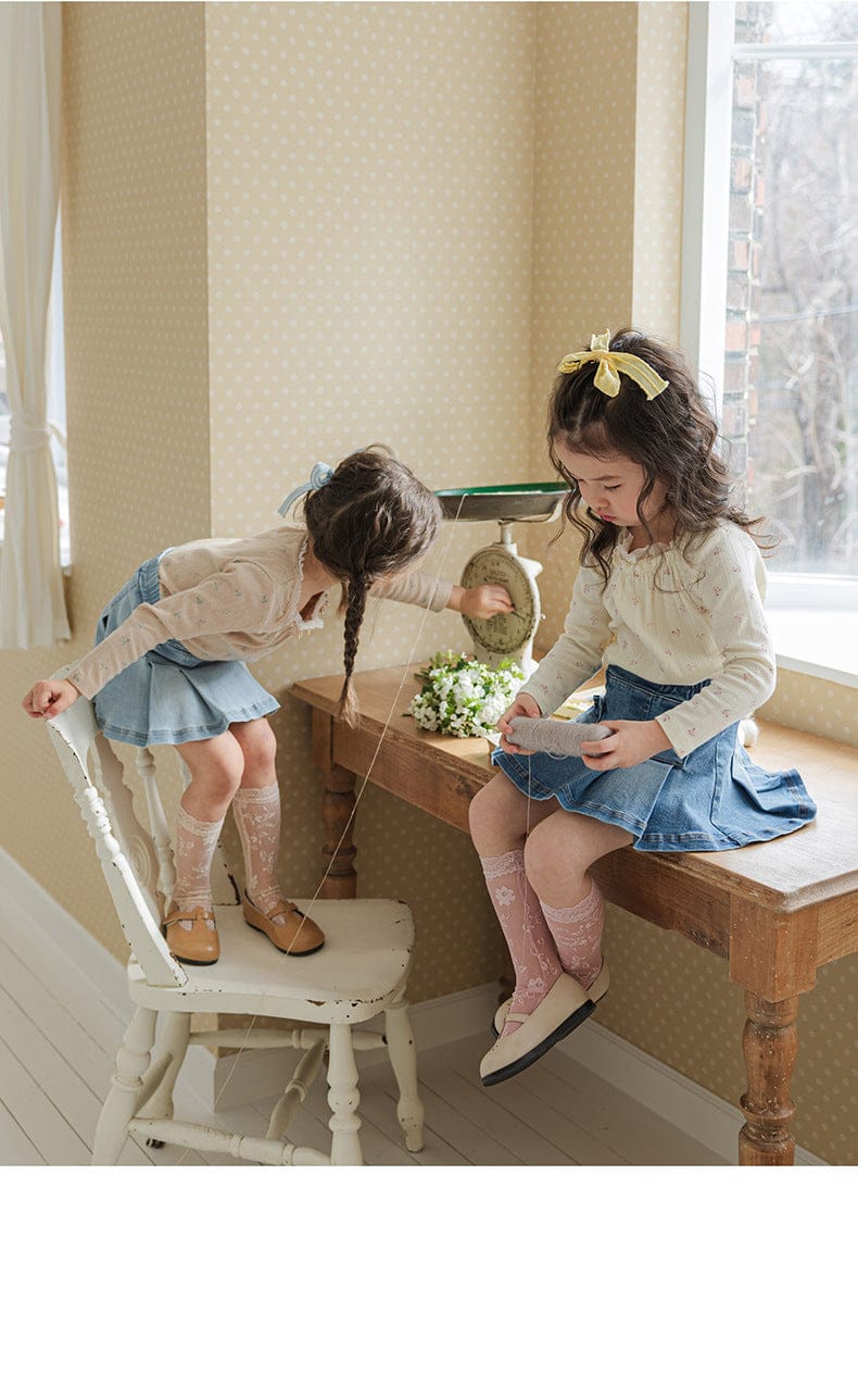 スカート プリーツフリルポケットデニムスカート イージーウエストミニスカート【mh0010828】