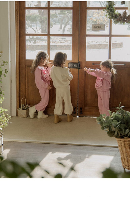 トレーナー・フーディ ショルダーフリルスウェットシャツ ラウンドネックプルオーバー 長袖トップス【mh0010829】