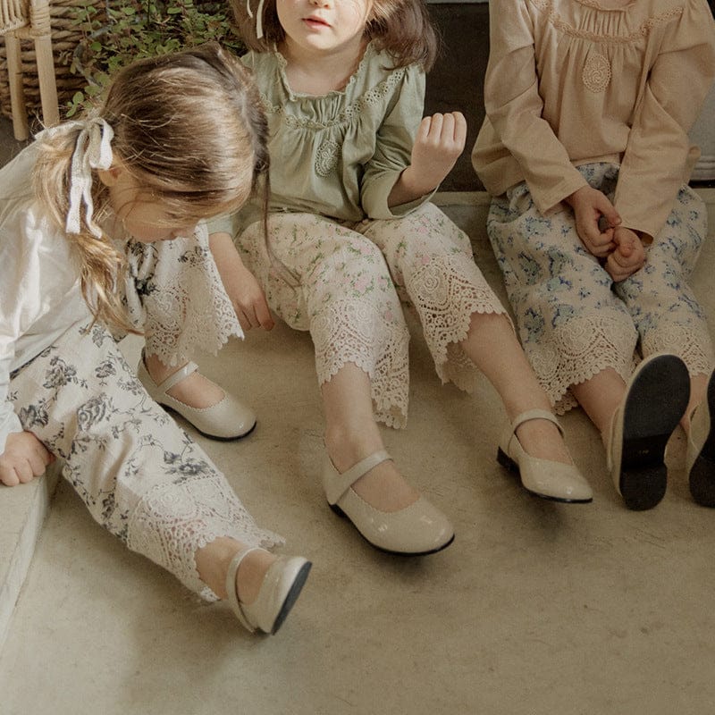 ロングパンツ・スウェットパンツ 裾レース花柄パンツ イージーウエスト ボトムス【mh0010831】