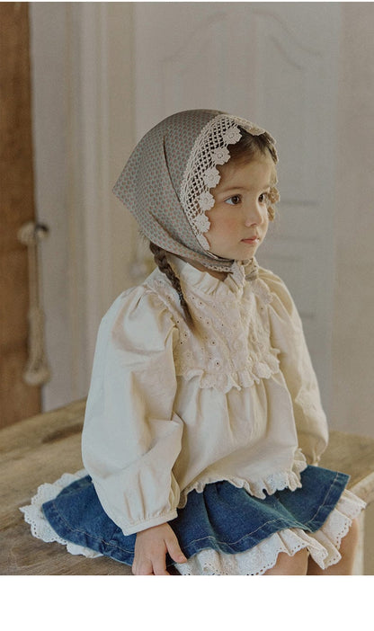 スカート 裾レースデニムミニスカート フレアシルエットショート丈スカート【mh0010833】