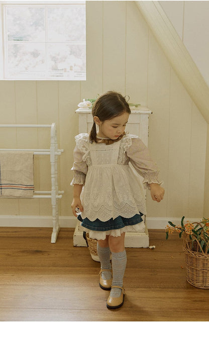 スカート 裾レースデニムミニスカート フレアシルエットショート丈スカート【mh0010833】