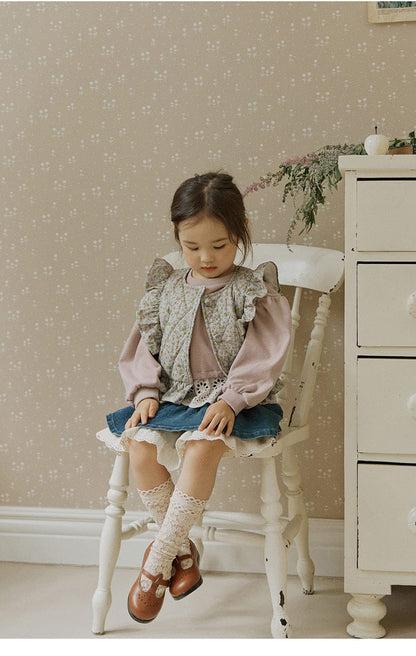 スカート 裾レースデニムミニスカート フレアシルエットショート丈スカート【mh0010833】