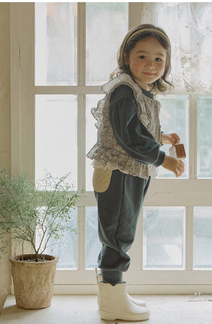 ロングパンツ・スウェットパンツ ワイドシルエットスウェットパンツ イージーウエスト裾リブボトムス【mh0010834】