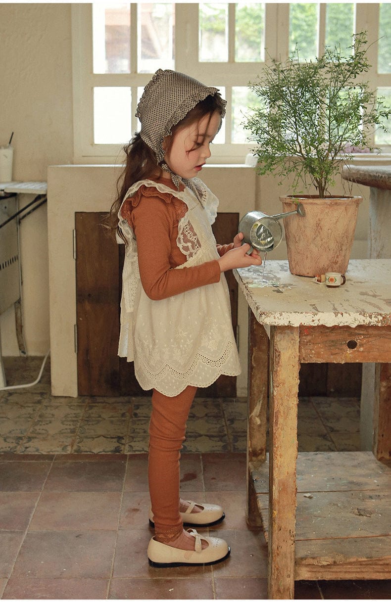 レギンスパンツ 裾レースリブガーリーレギンス スパッツ【mh0010836】