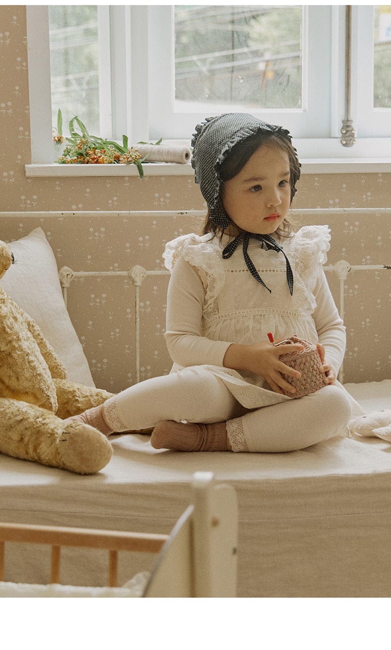 レギンスパンツ 裾レースリブガーリーレギンス スパッツ【mh0010836】