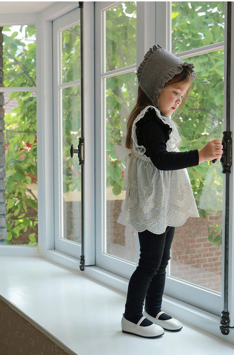 レギンスパンツ 裾レースリブガーリーレギンス スパッツ【mh0010836】