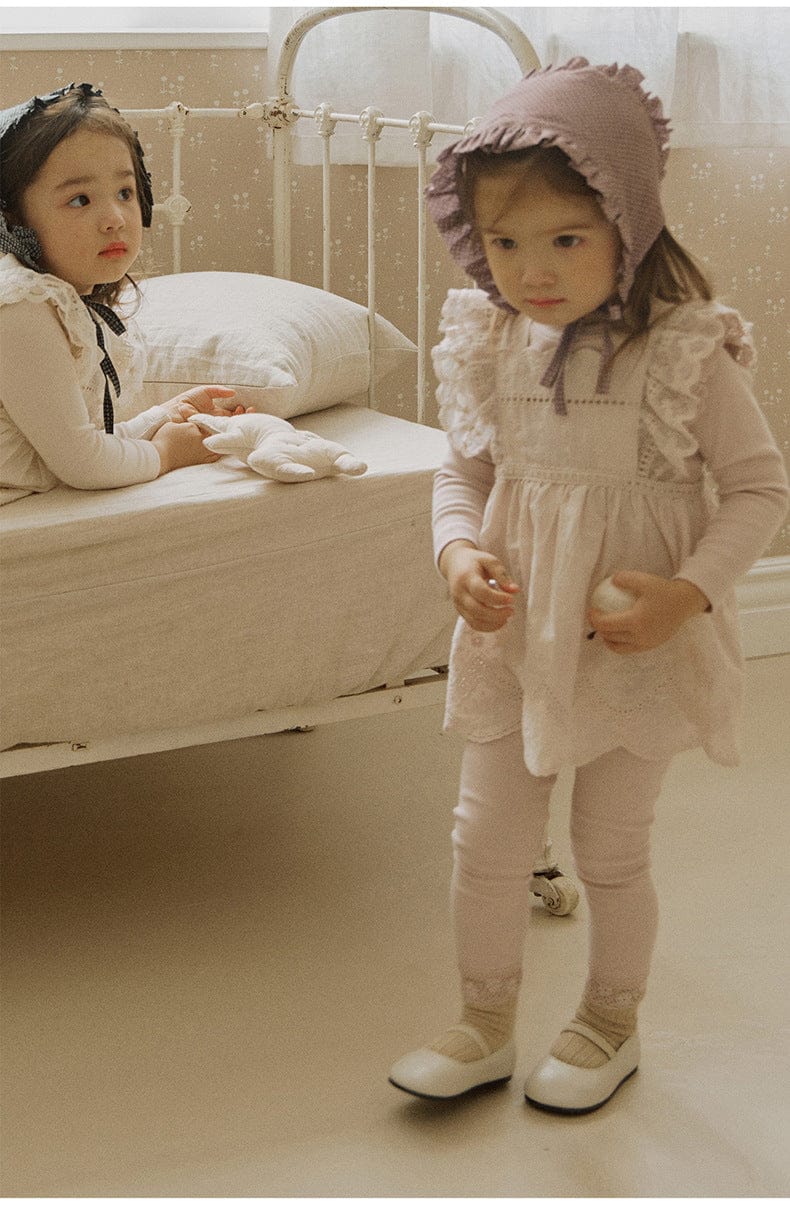 レギンスパンツ 裾レースリブガーリーレギンス スパッツ【mh0010836】