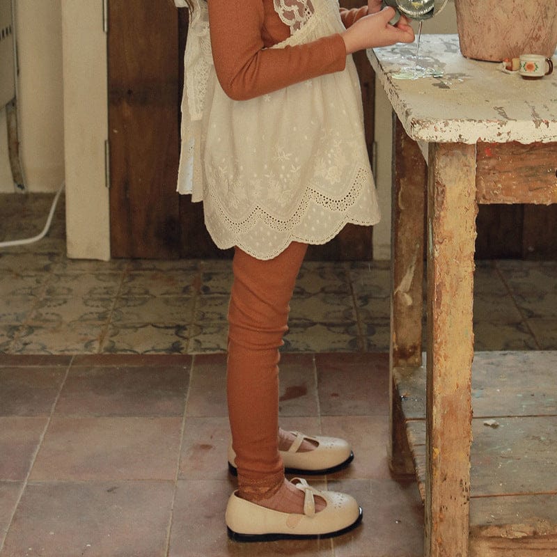 レギンスパンツ 裾レースリブガーリーレギンス スパッツ【mh0010836】