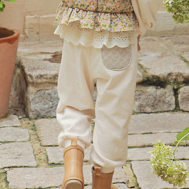 ロングパンツ・スウェットパンツ Milk White / 90cm ワイドシルエットスウェットパンツ イージーウエスト裾リブボトムス【mh0010834】