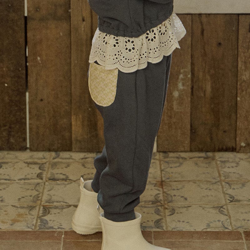 ロングパンツ・スウェットパンツ Navy Blue / 90cm ワイドシルエットスウェットパンツ イージーウエスト裾リブボトムス【mh0010834】