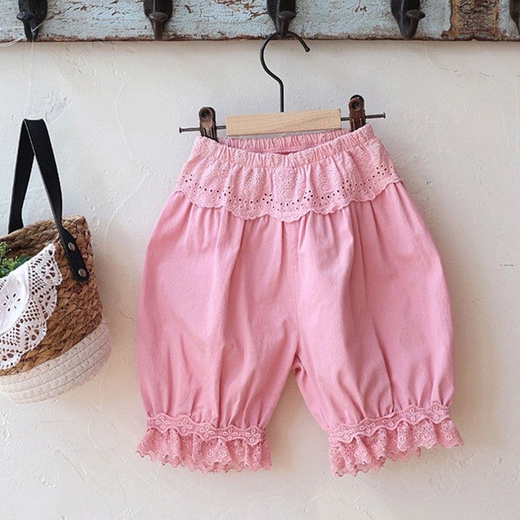 ハーフパンツ・ショートパンツ Pink / 90cm レースガーリーカプリパンツ【mh0009636】
