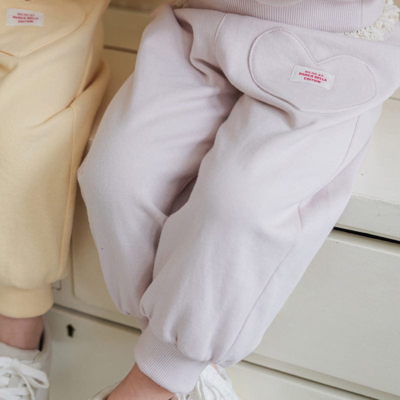 ロングパンツ・スウェットパンツ Pink / 90cm ハートポケットスウェットパンツ リブウエスト裾リブパンツ【mh0010826】