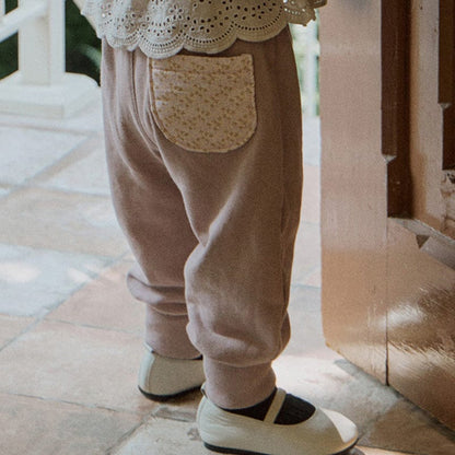 ロングパンツ・スウェットパンツ Pink / 90cm ワイドシルエットスウェットパンツ イージーウエスト裾リブボトムス【mh0010834】