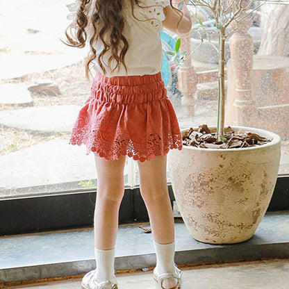 ハーフパンツ・ショートパンツ Red / 90cm レースパンツインミニスカート【mh0009647】