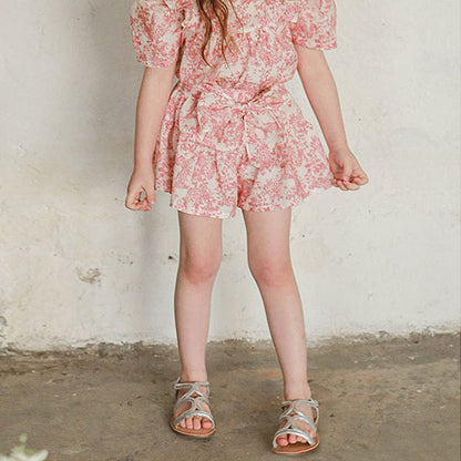 ハーフパンツ・ショートパンツ Red / 90cm フロントリボンフレアショートパンツ【mh0010288】