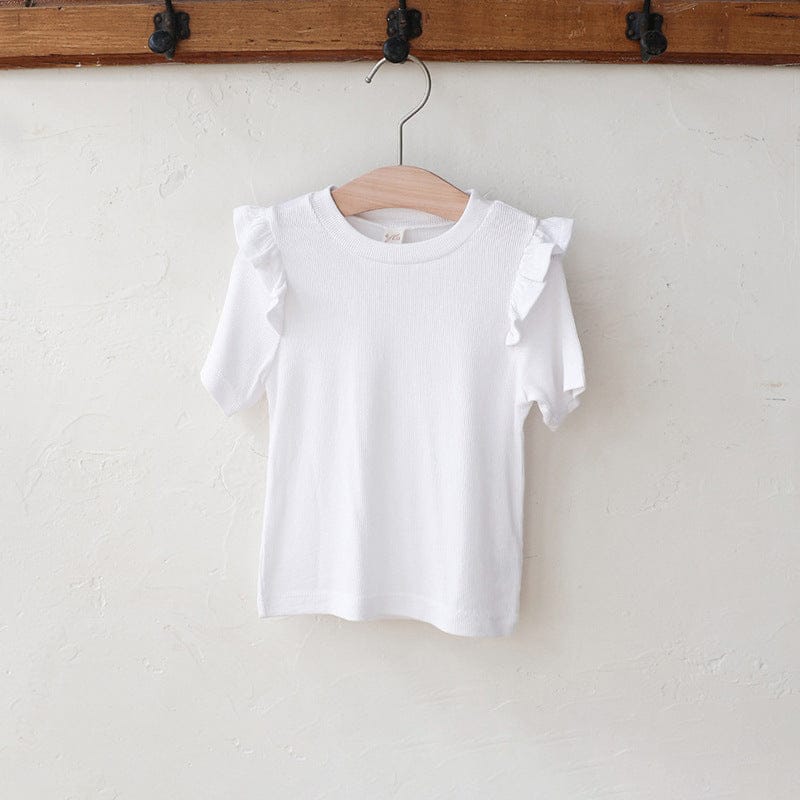 半袖Tシャツ Beige / 90cm ショルダーフリル半袖Tシャツ【mh0009625】