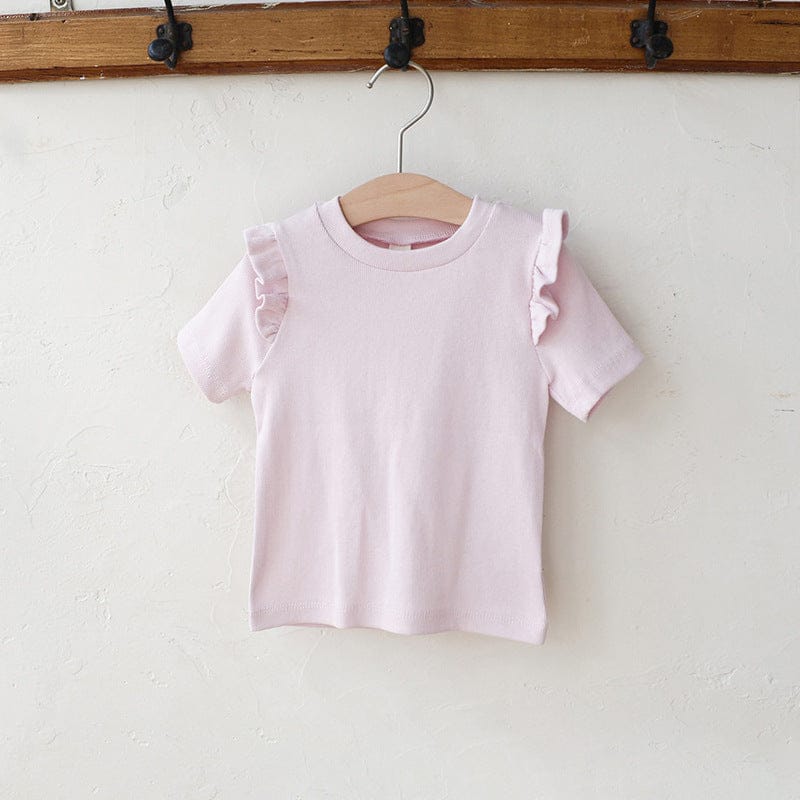 半袖Tシャツ Pink / 90cm ショルダーフリル半袖Tシャツ【mh0009625】