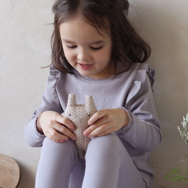 長袖Tシャツ Purple / 90cm キッズトップス バタフライショルダーフリル長袖カットソーTシャツ【mh0009064】