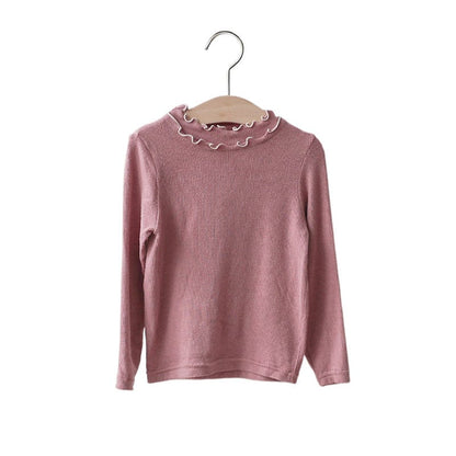 長袖Tシャツ キッズトップス ラッフル襟長袖Tシャツ【mh0009071】