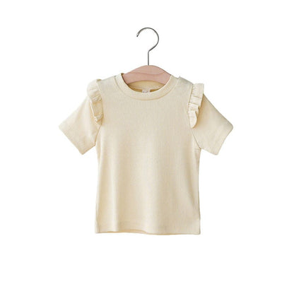 半袖Tシャツ ショルダーフリル半袖Tシャツ【mh0009625】