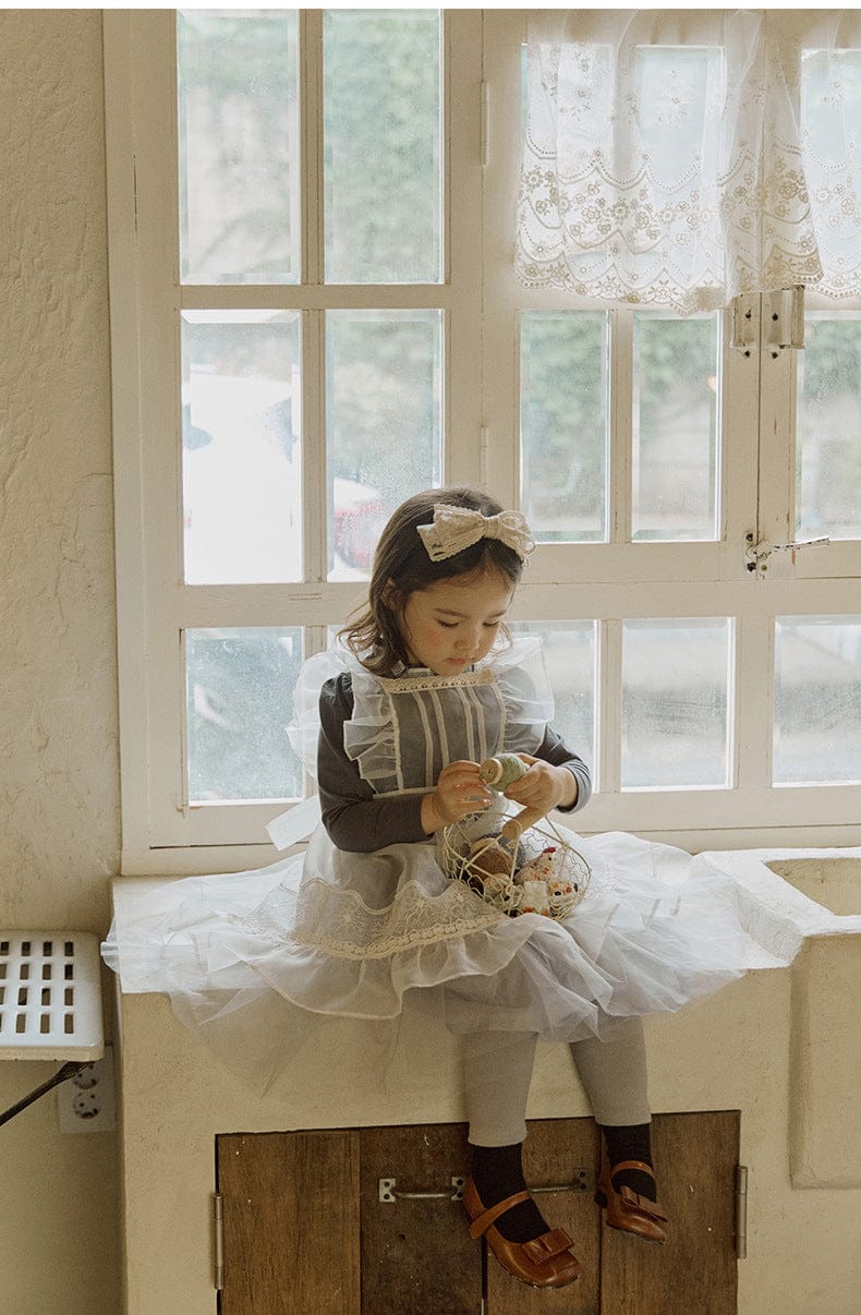 長袖Tシャツ 襟元フリル長袖Tシャツ レース切り替えブラウス【mh0010832】