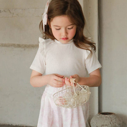 半袖Tシャツ White / 90cm ショルダーフリル半袖Tシャツ【mh0010284】