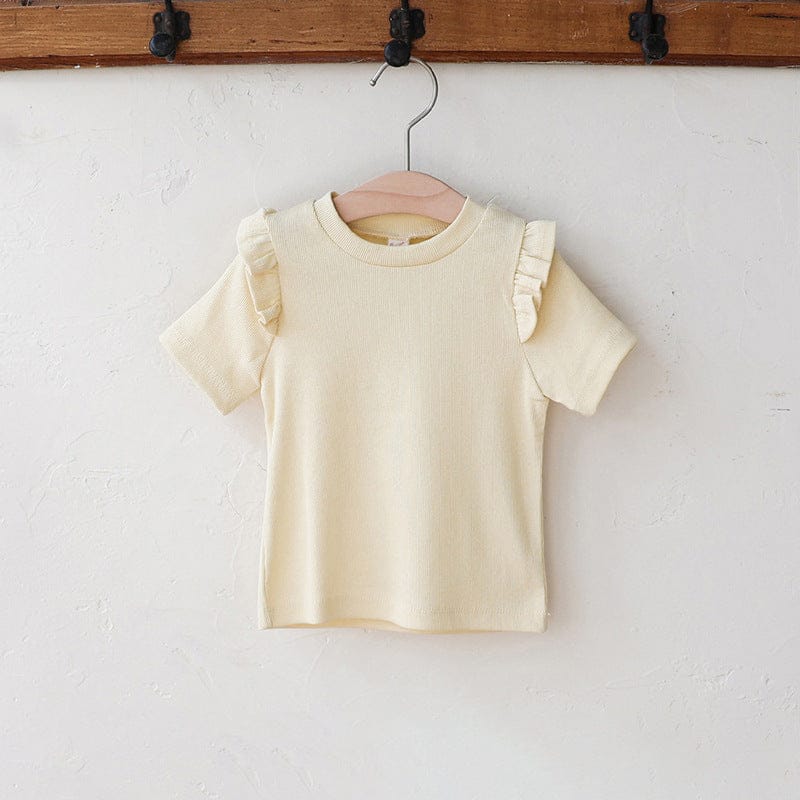 半袖Tシャツ Yellow / 90cm ショルダーフリル半袖Tシャツ【mh0009625】