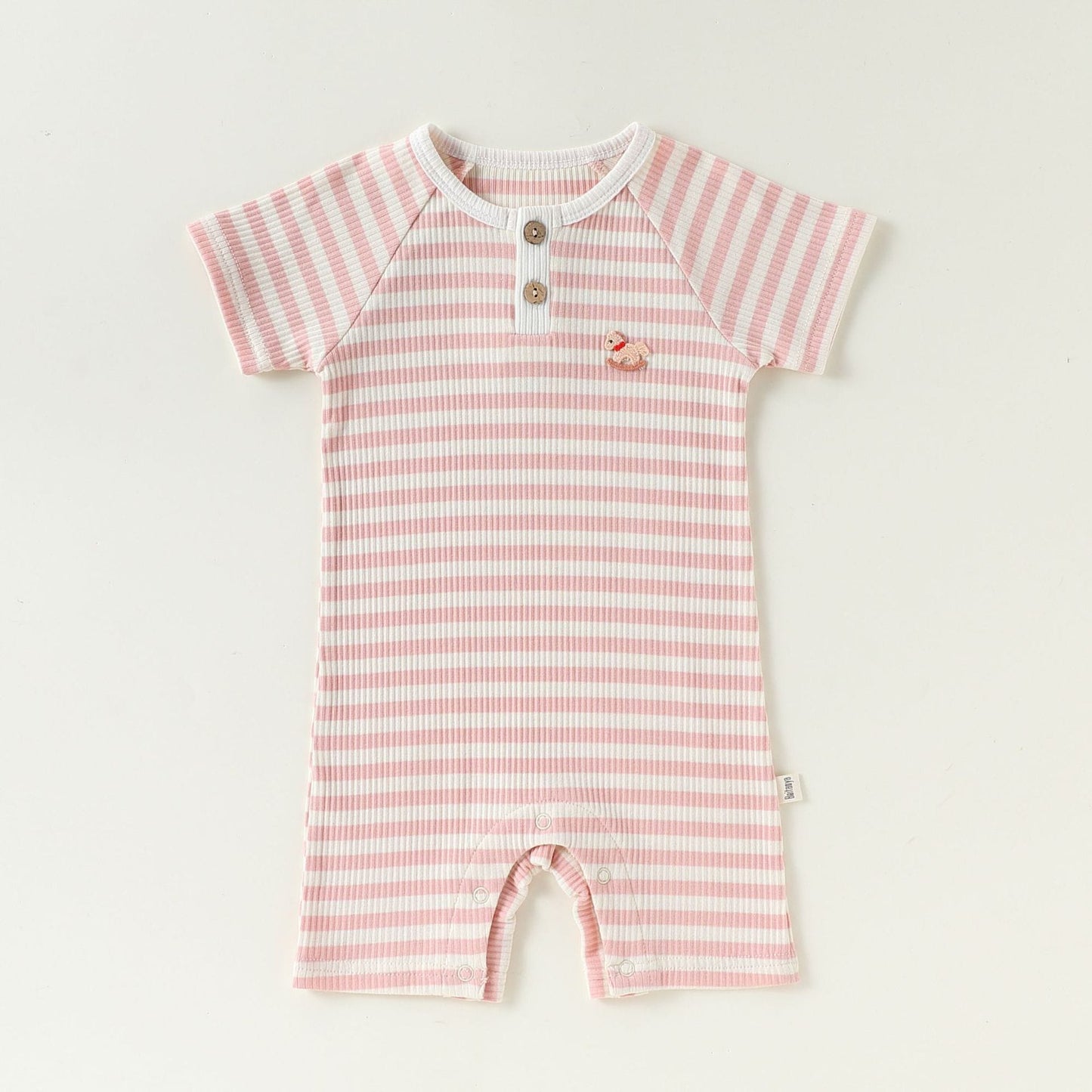 Stripe Short Sleeve Romper ボーダー 半袖ロンパース【mh0013032】 Beitaoya 半袖ロンパース