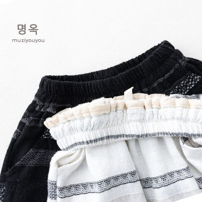 Striped Breathable Shorts コクーン ハーフパンツ【mh0013139】 명옥 muziyouyou ハーフパンツ・ショートパンツ
