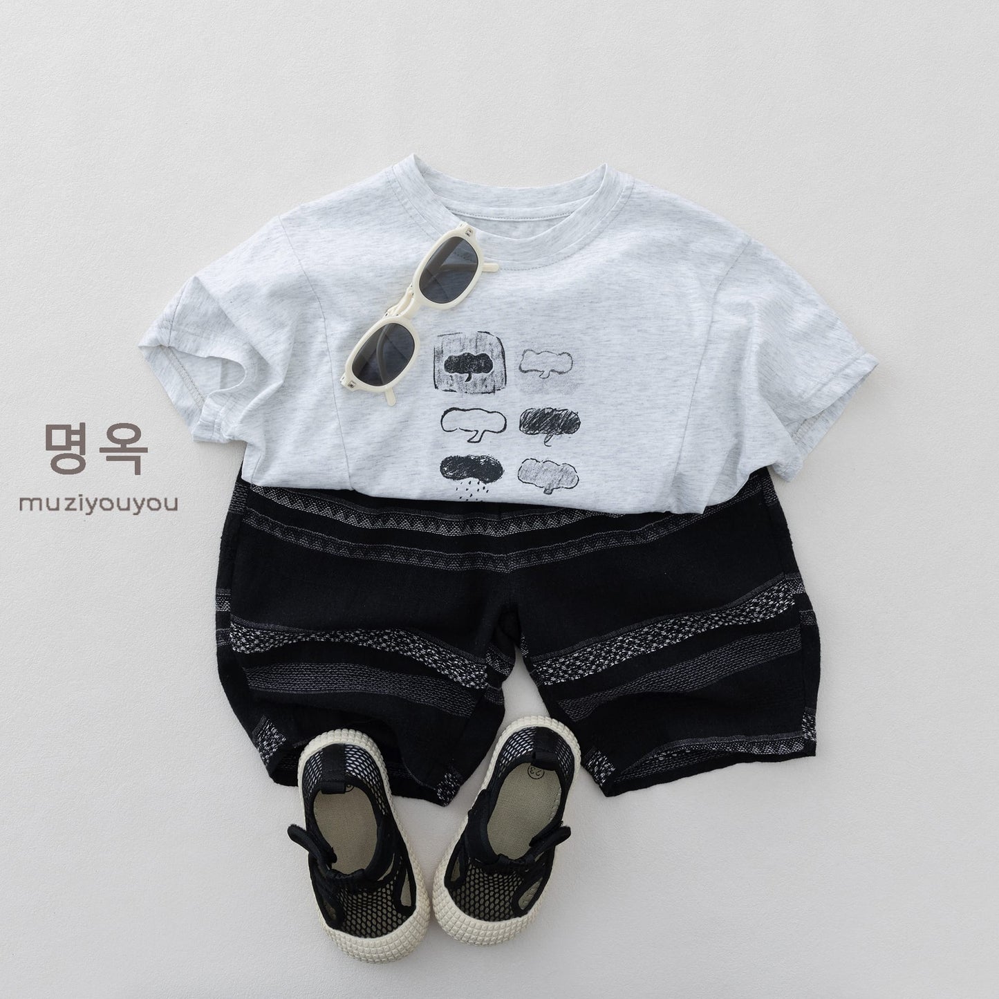 Striped Breathable Shorts コクーン ハーフパンツ【mh0013139】 명옥 muziyouyou ハーフパンツ・ショートパンツ