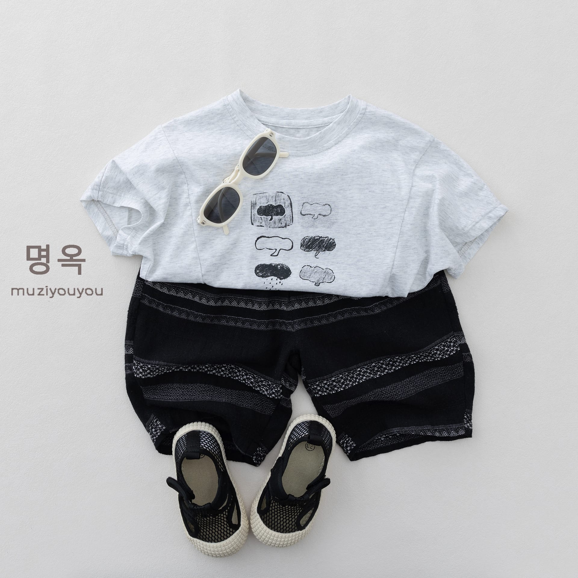Striped Breathable Shorts コクーン ハーフパンツ【mh0013139】 명옥 muziyouyou ハーフパンツ・ショートパンツ