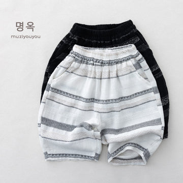 Striped Breathable Shorts コクーン ハーフパンツ【mh0013139】 명옥 muziyouyou ハーフパンツ・ショートパンツ