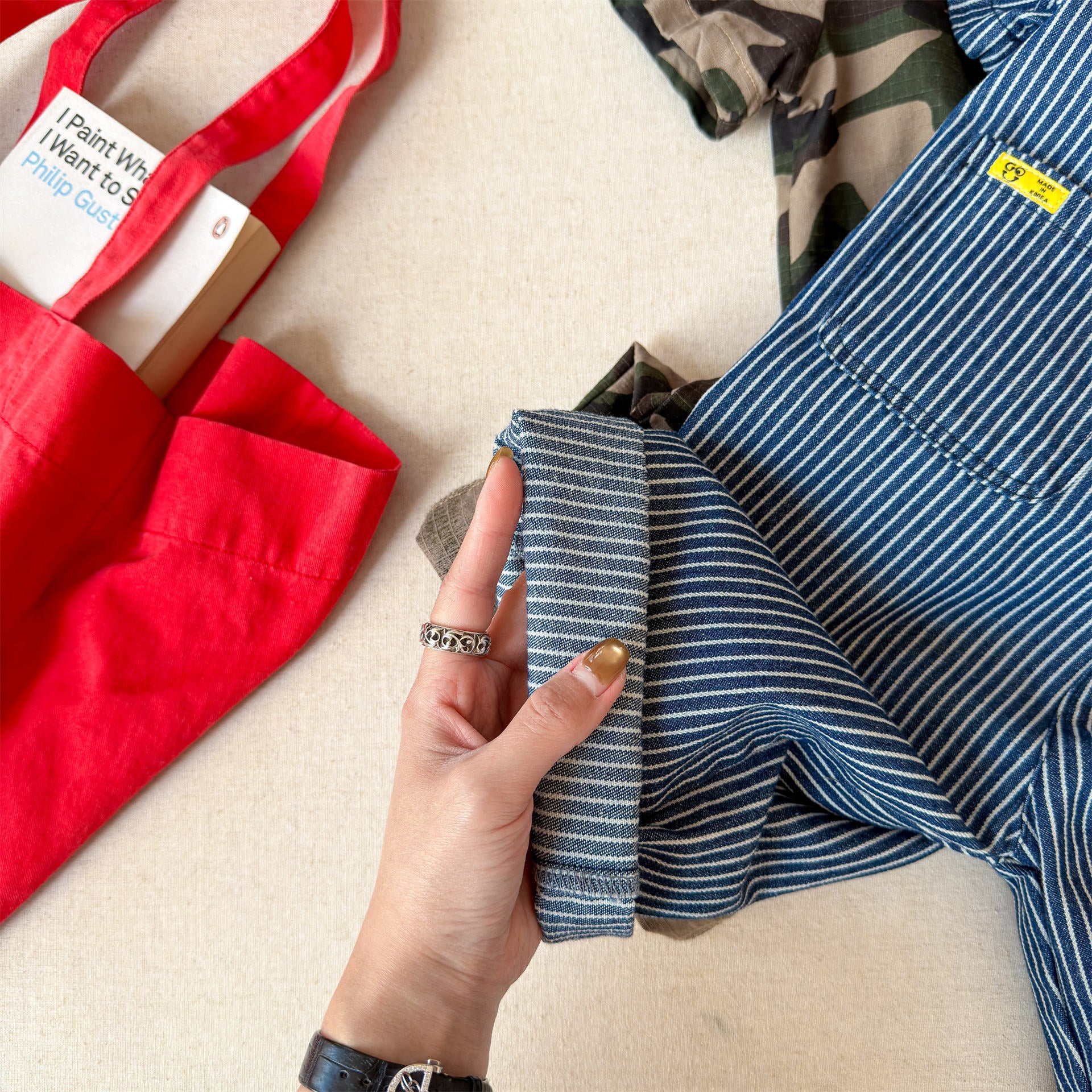 Striped Camouflage Jumpsuit ストライプ カモフラ ジャンプスーツ【mh0012445】 ADbaby 長袖ジャンプスーツ