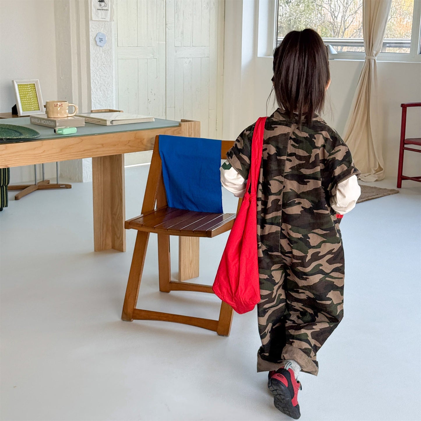 Striped Camouflage Jumpsuit ストライプ カモフラ ジャンプスーツ【mh0012445】 ADbaby 長袖ジャンプスーツ