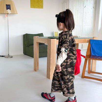 Striped Camouflage Jumpsuit ストライプ カモフラ ジャンプスーツ【mh0012445】 ADbaby 長袖ジャンプスーツ