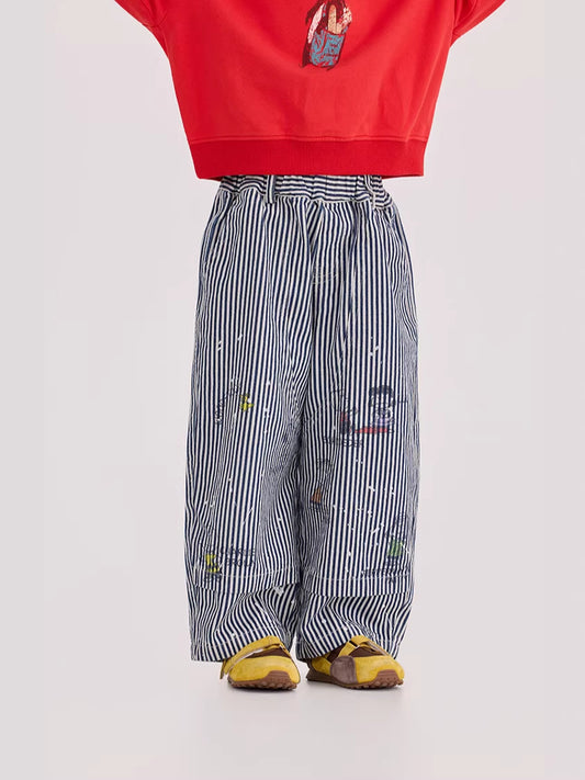 Striped Cartoon Printed Jeans ストライプ プリント デニムパンツ【mh0012370】 90cm / stripe mamahalo shop